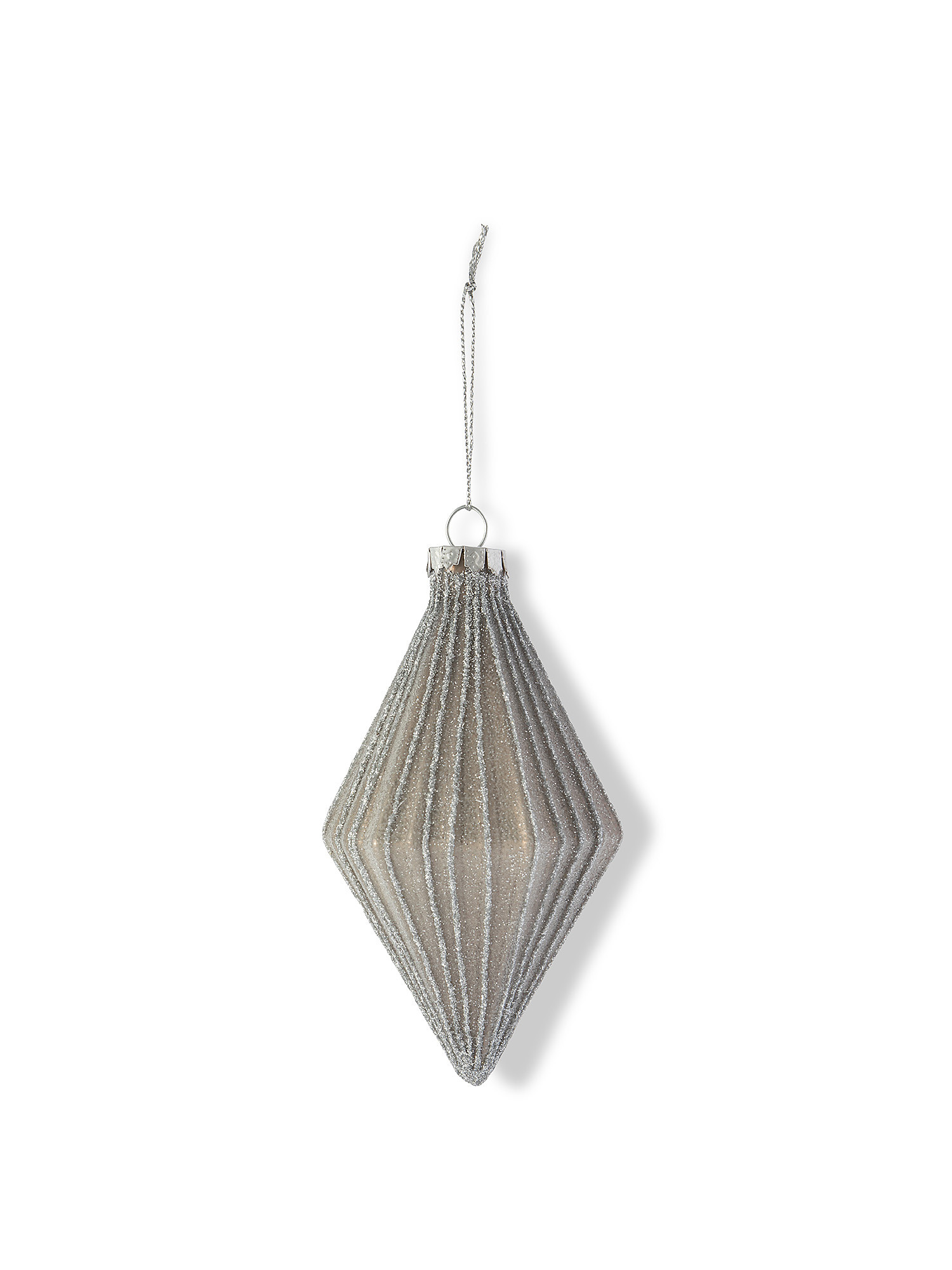 Rhombus tree decoration in hand-decorated glass, Silver Grey, large image number 0