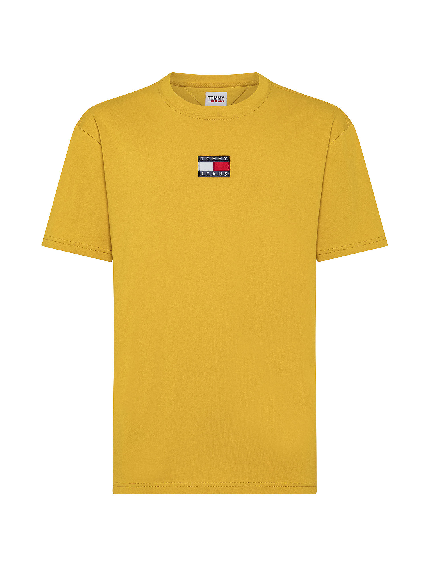 Tommy Jeans - Crewneck T-shirt with logo, Yellow, large image number 0