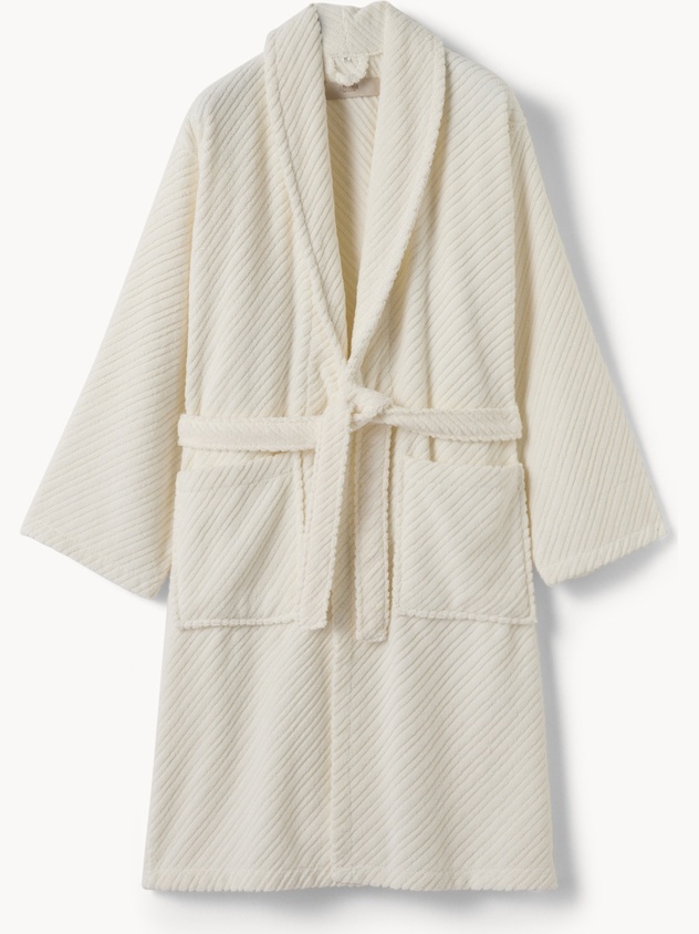 Solid-Color Cotton Terry Bathrobe - Introductory Price