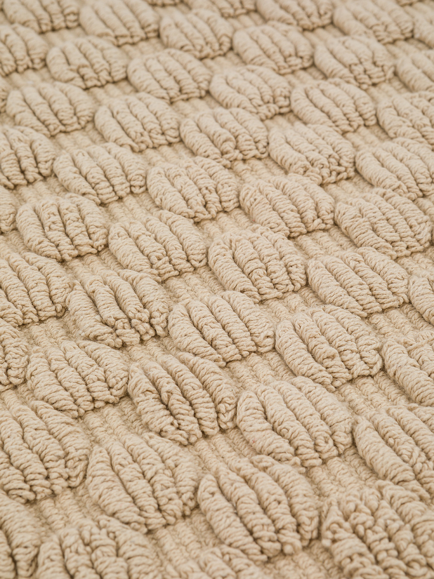 Bath mat in jacquard fabric with relief motif, Beige, large image number 1