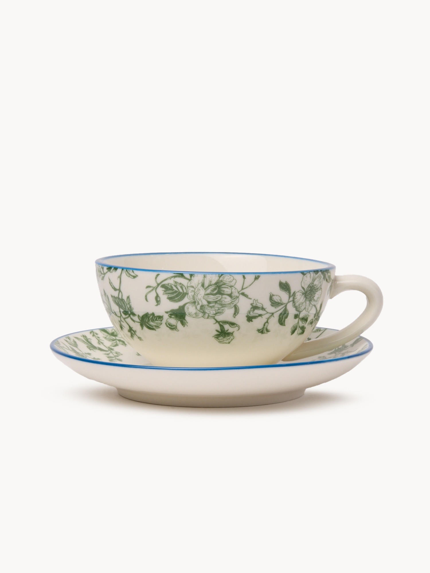 New Bone China tea cup and saucer, White 1, large image number 0