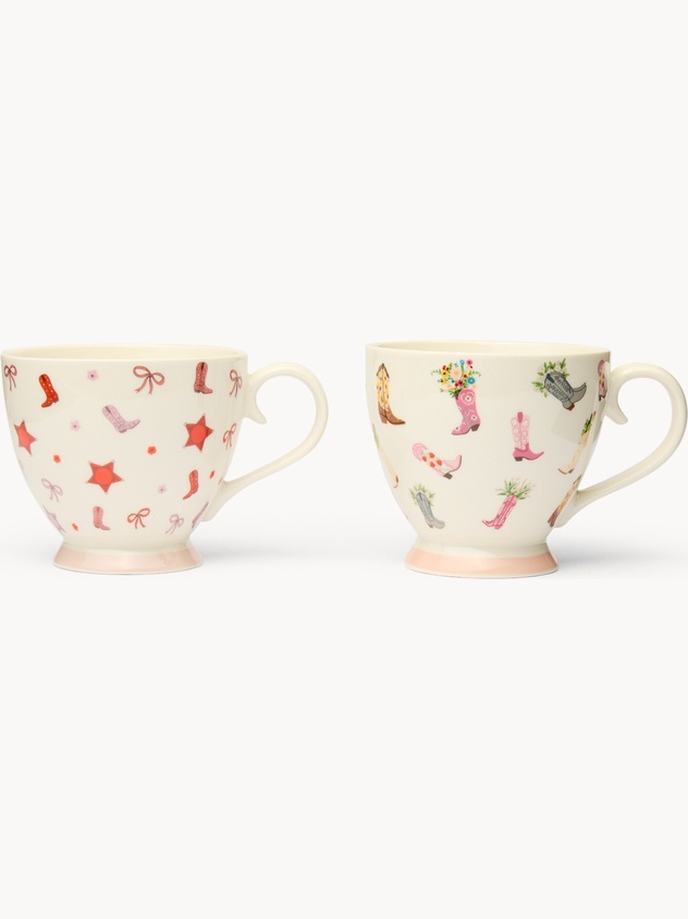 Tazza colazione in new bone china motivo stivali - Prezzo di lancio