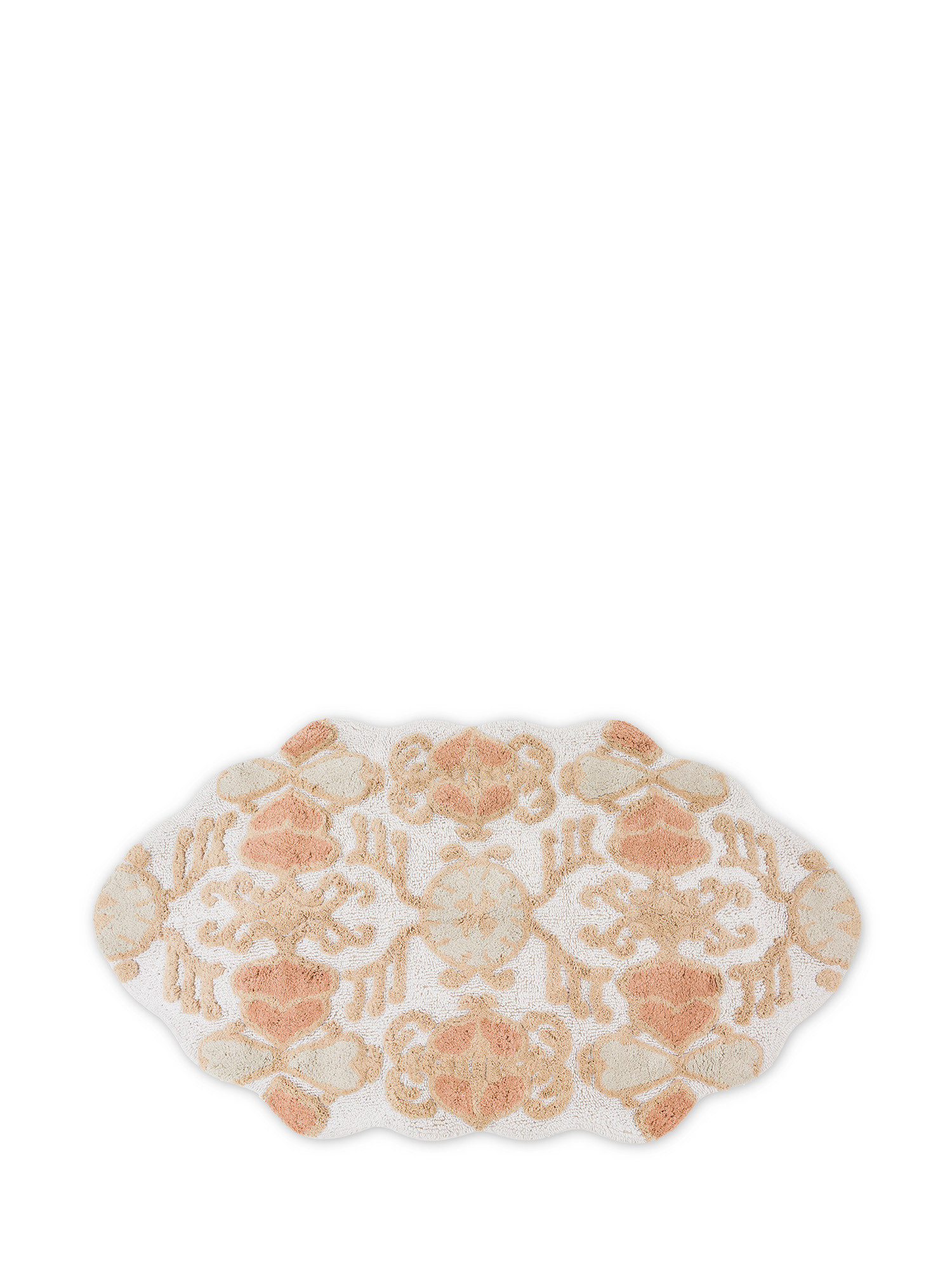 Shaped cotton terry rug with ethnic pattern, Multicolor, large image number 0