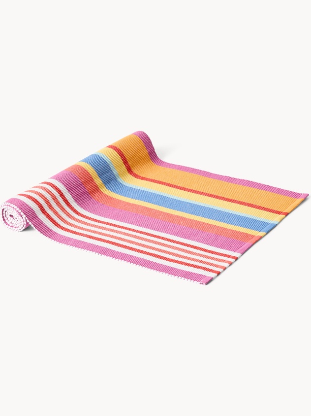 Striped Yarn-Dyed Cotton Table Runner - Discounted price