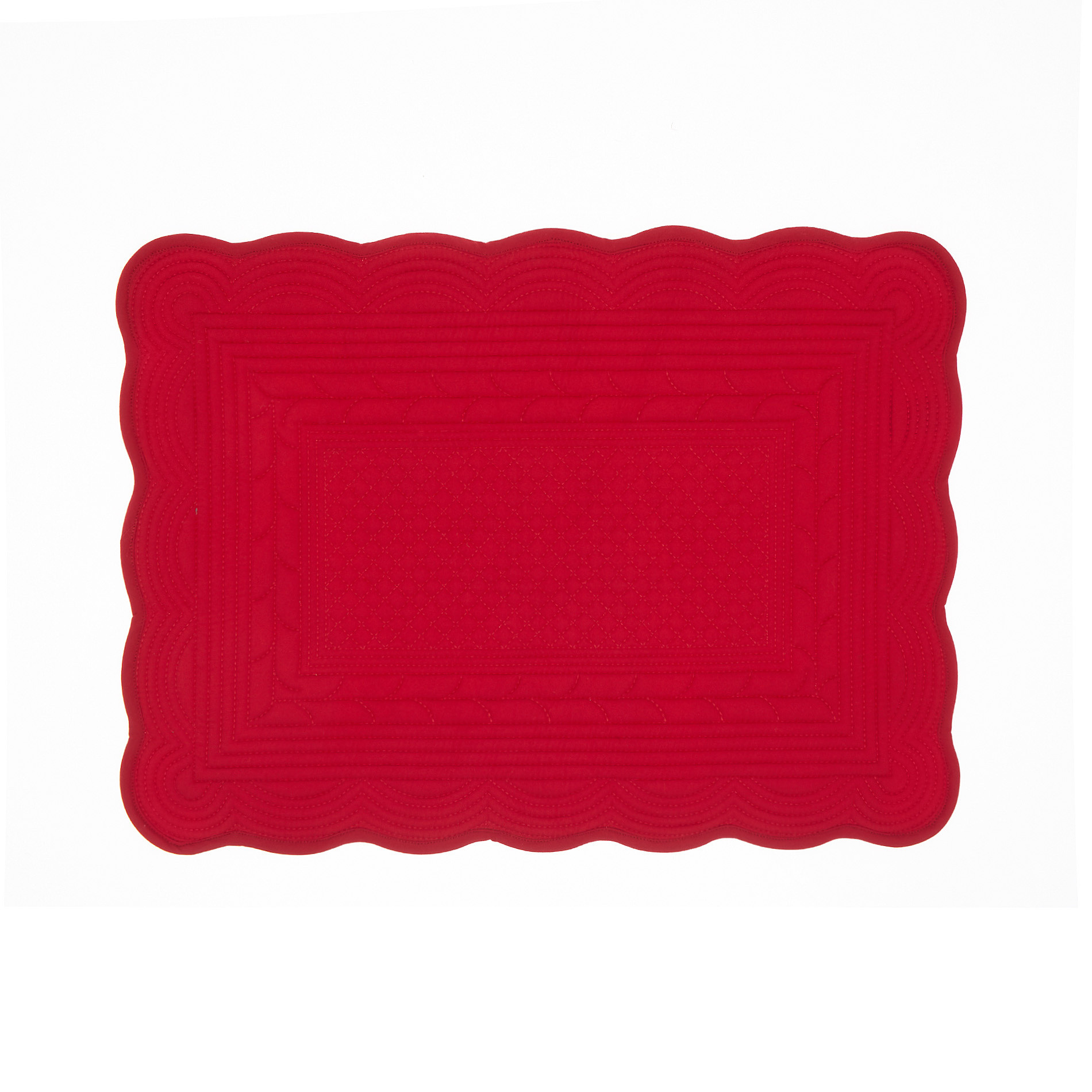 100% cotton quilted table mat, Strawberry Red, large image number 0