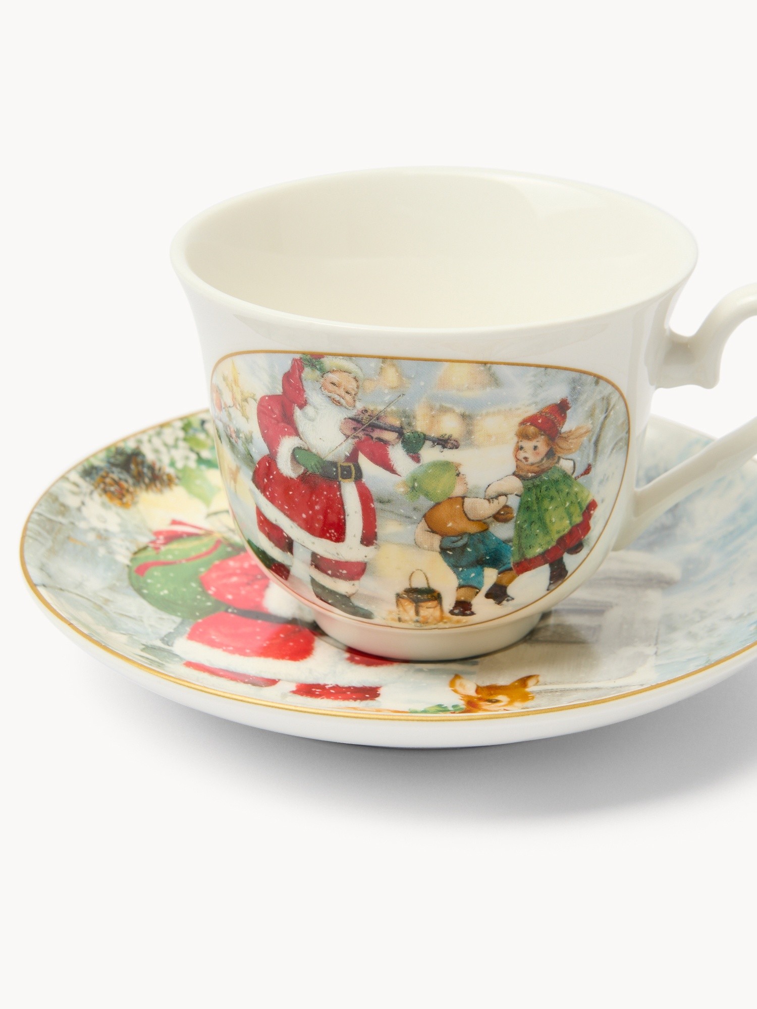 Tazza da tè in new bone china Babbo Natale vintage, Bianco, large image number 1
