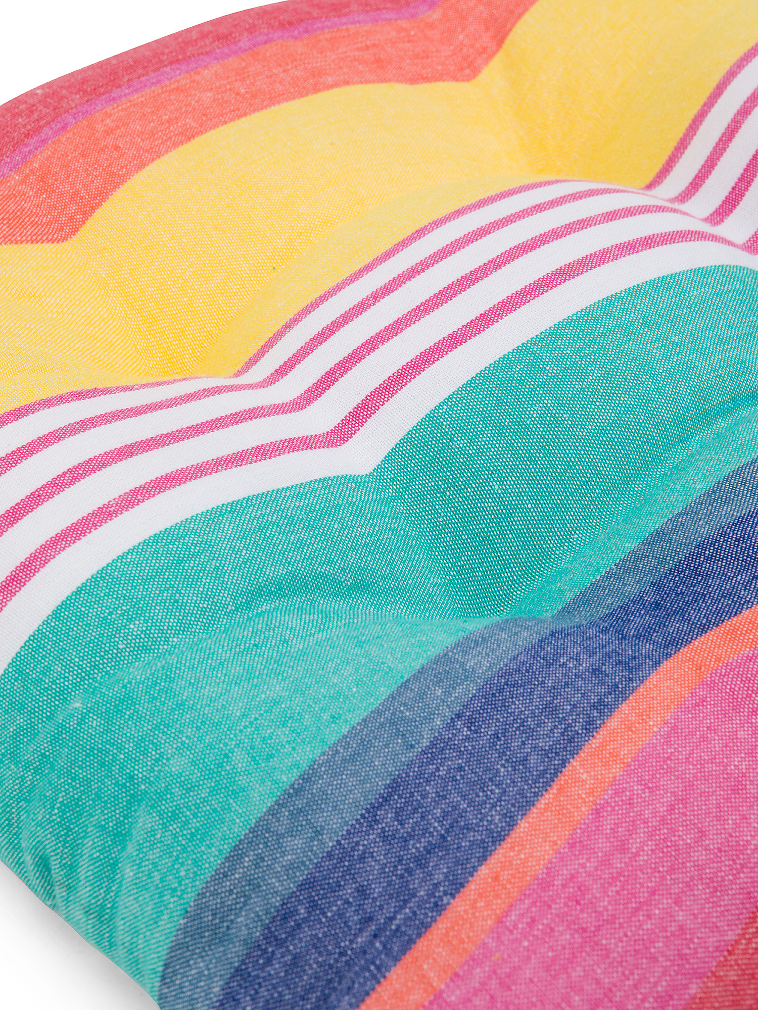 Cuscino da sedia a strisce colorate puro cotone tinto filo., Multicolor, large image number 1