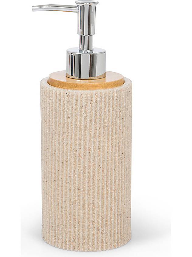 Striped polyresin soap dispenser