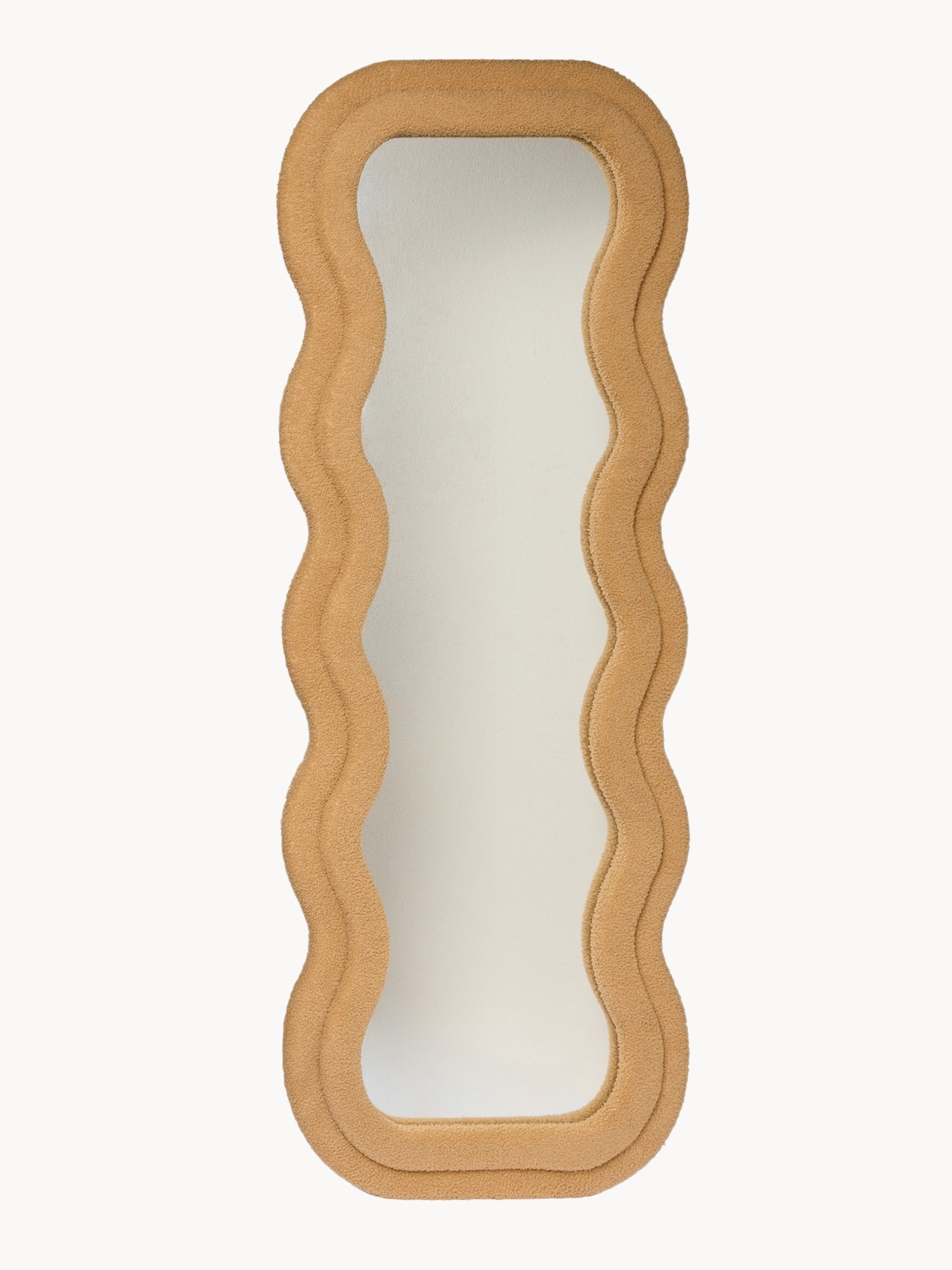 Mirror with teddy-effect fabric frame, Light Brown, large image number 0