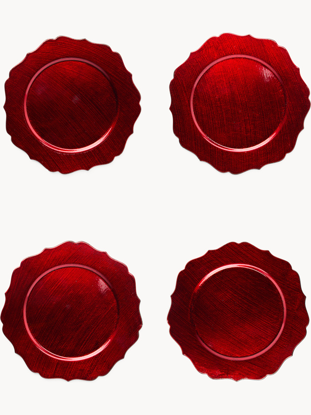 Set of 4 coasters with wavy rim