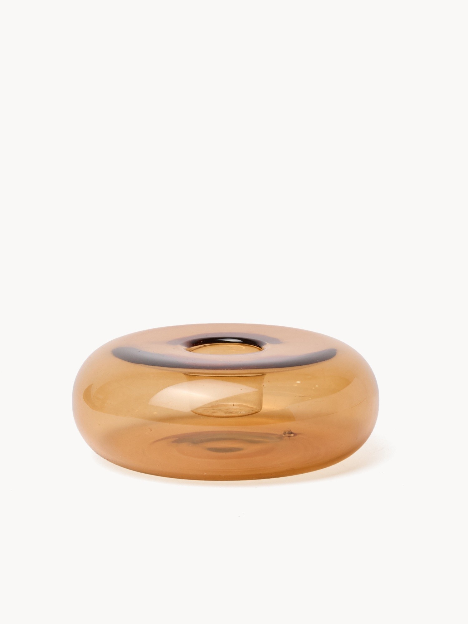 Borosilicate glass candlestick, Orange, large image number 0