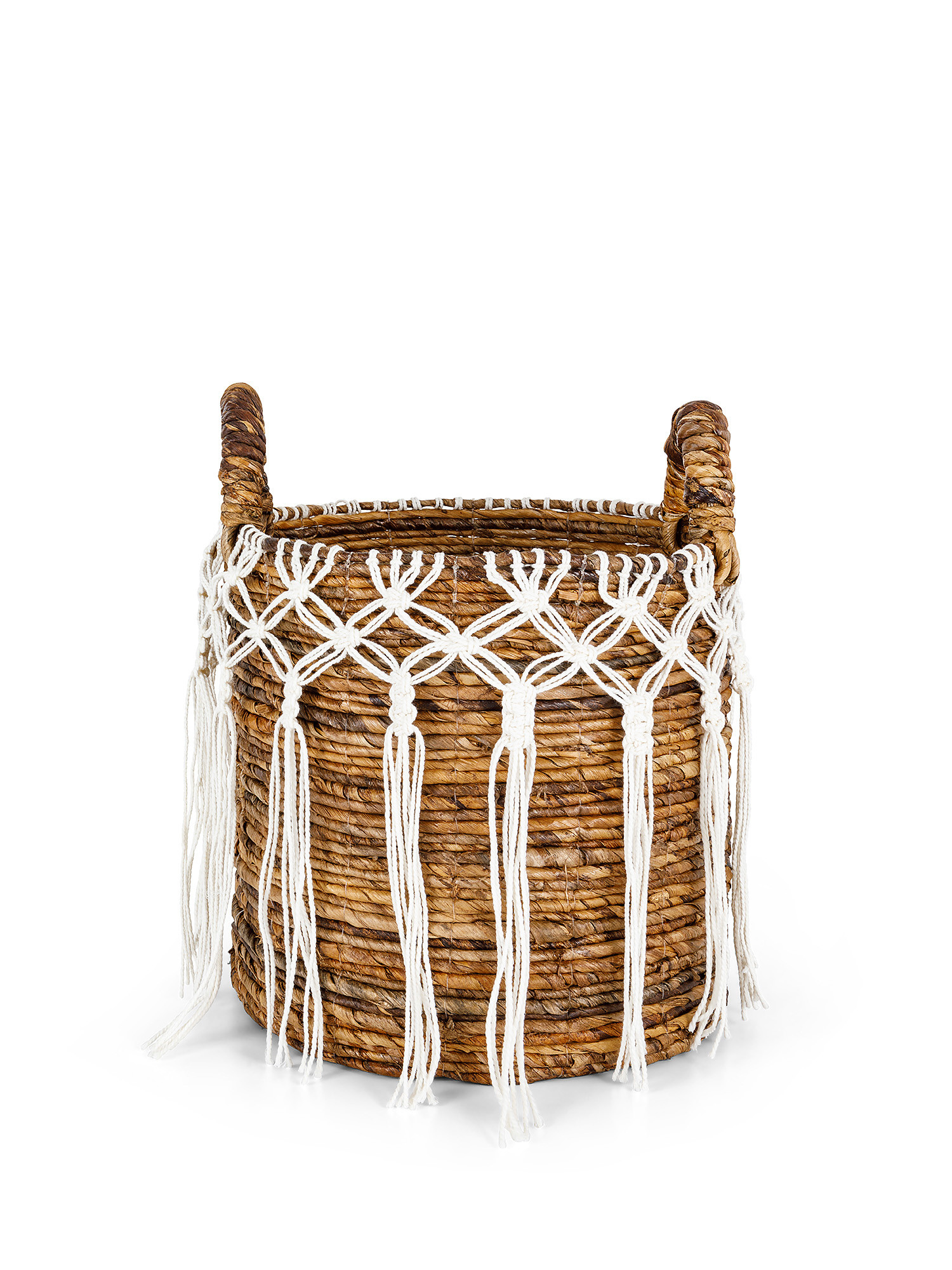 Hand-woven abaca basket, Beige, large image number 0