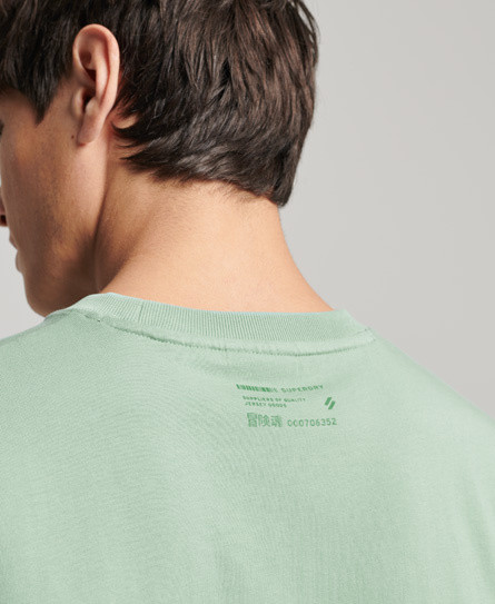Superdry - Basic cotton t-shirt with micro barcode logo, Light Green, large image number 5