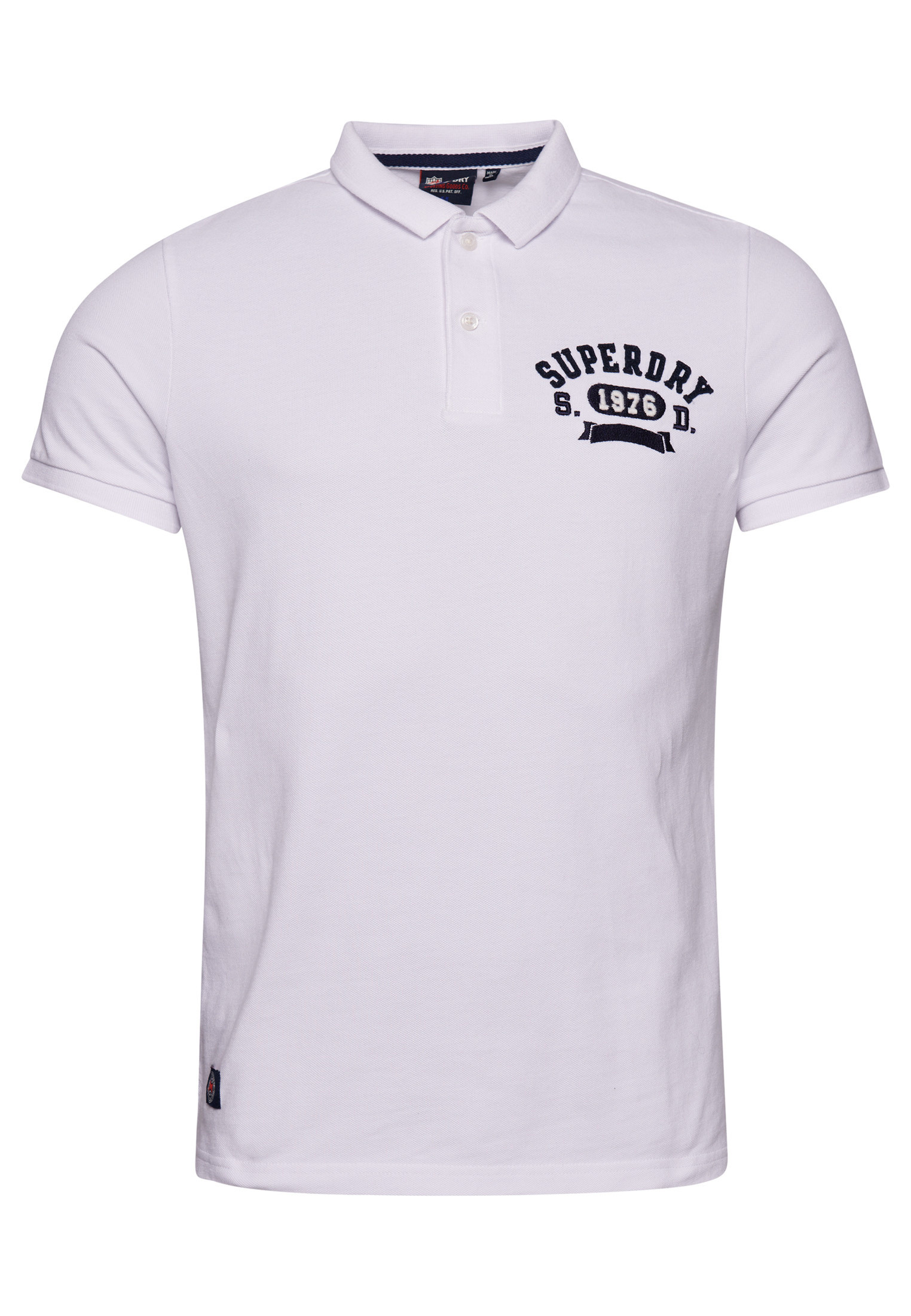 Superdry - Cotton piqué polo shirt with logo, White, large image number 0