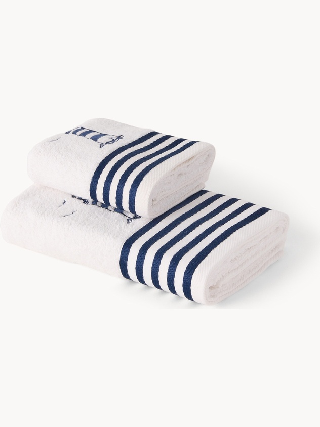 Asciugamano in spugna di cotone ricamo faro