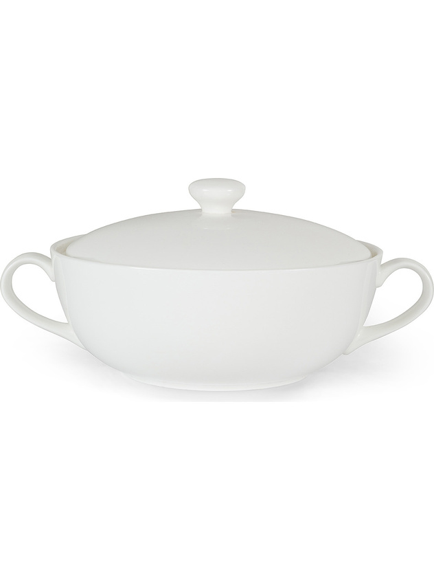 Purple bone china soup tureen