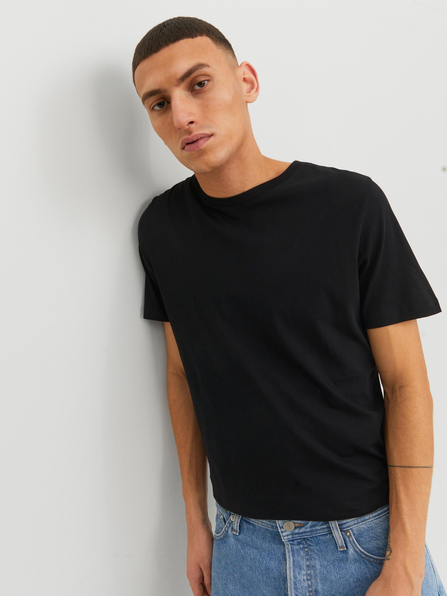 Jack & Jones - Cotton T-shirt, Black, large image number 4