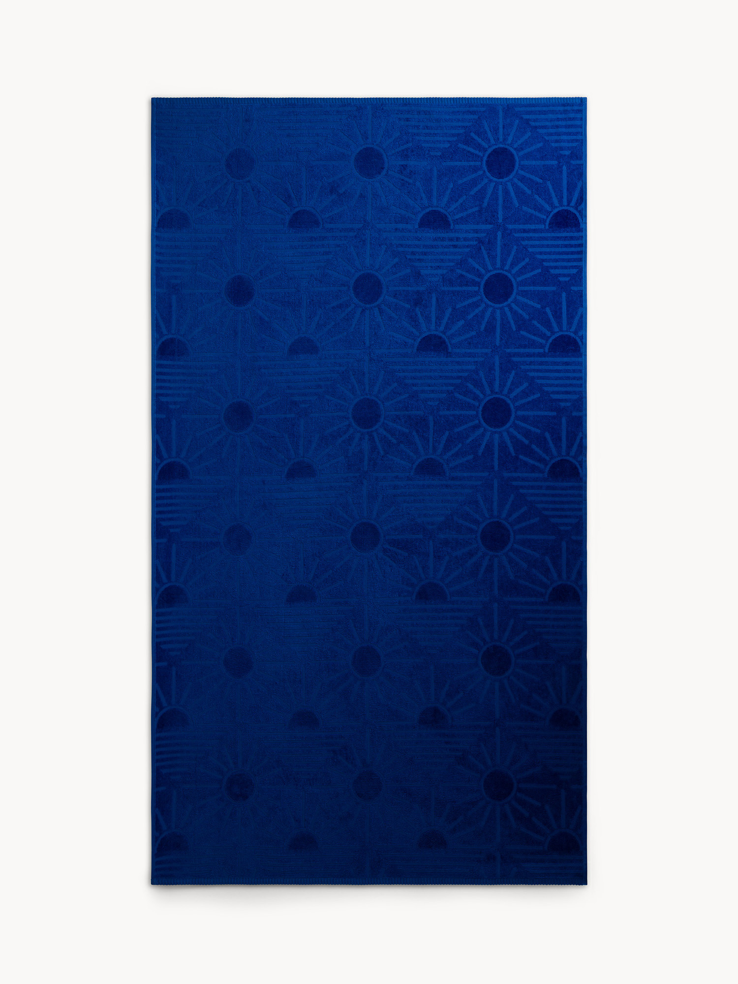 Telo mare in cotone tinta unita, Blu, large image number 0