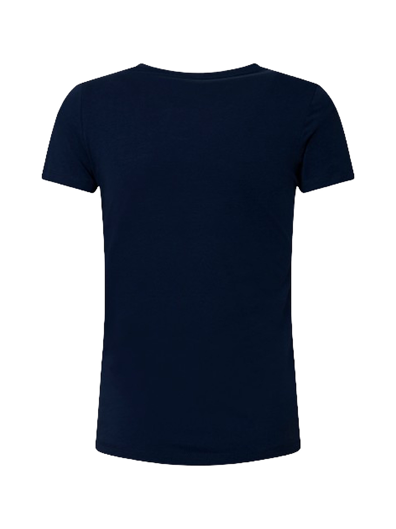 T-shirt logo e fiori bego, Blu, large image number 1