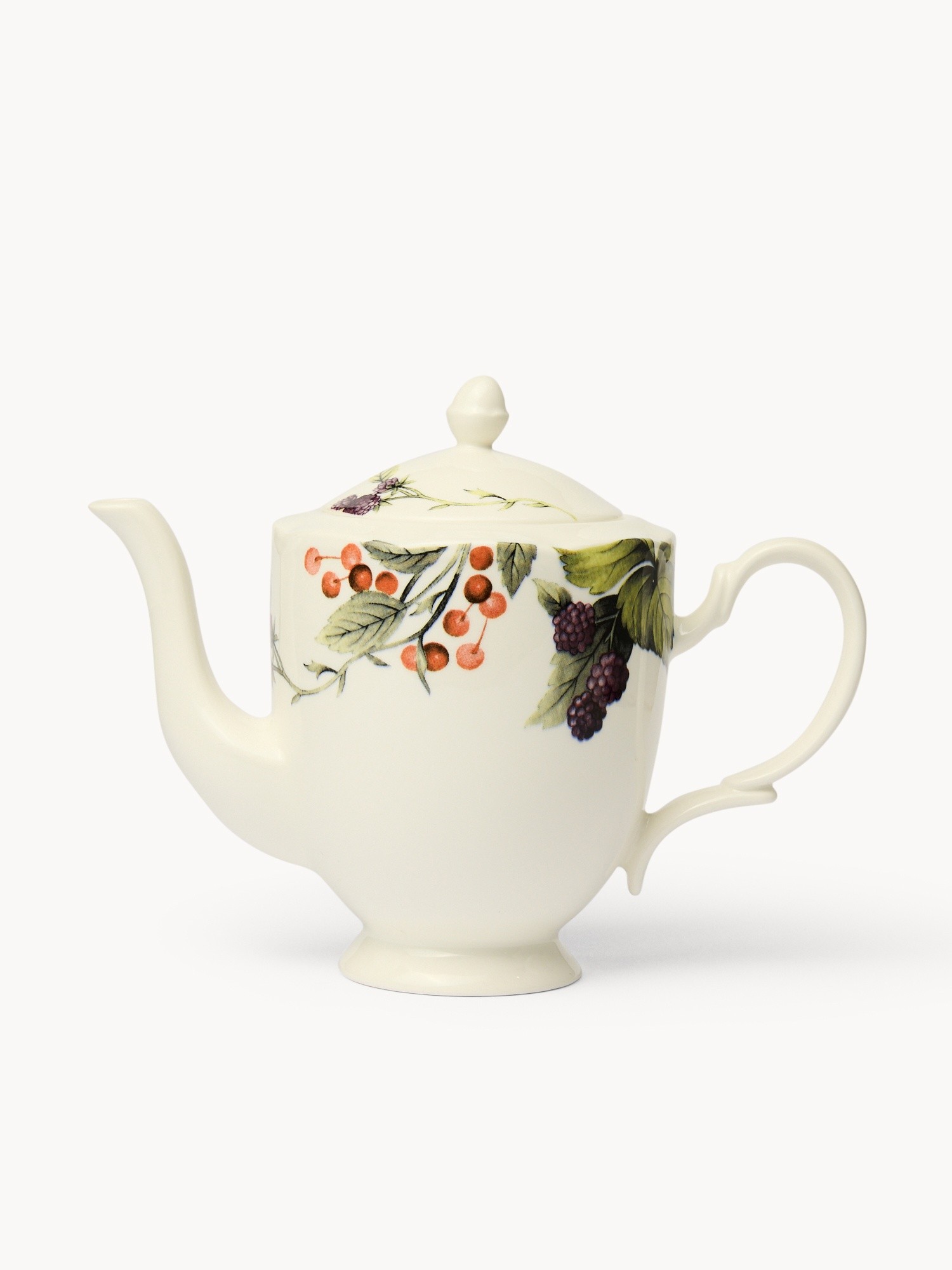 Teiera in ceramica motivo bacche - Prezzo di lancio, Bianco, large image number 0