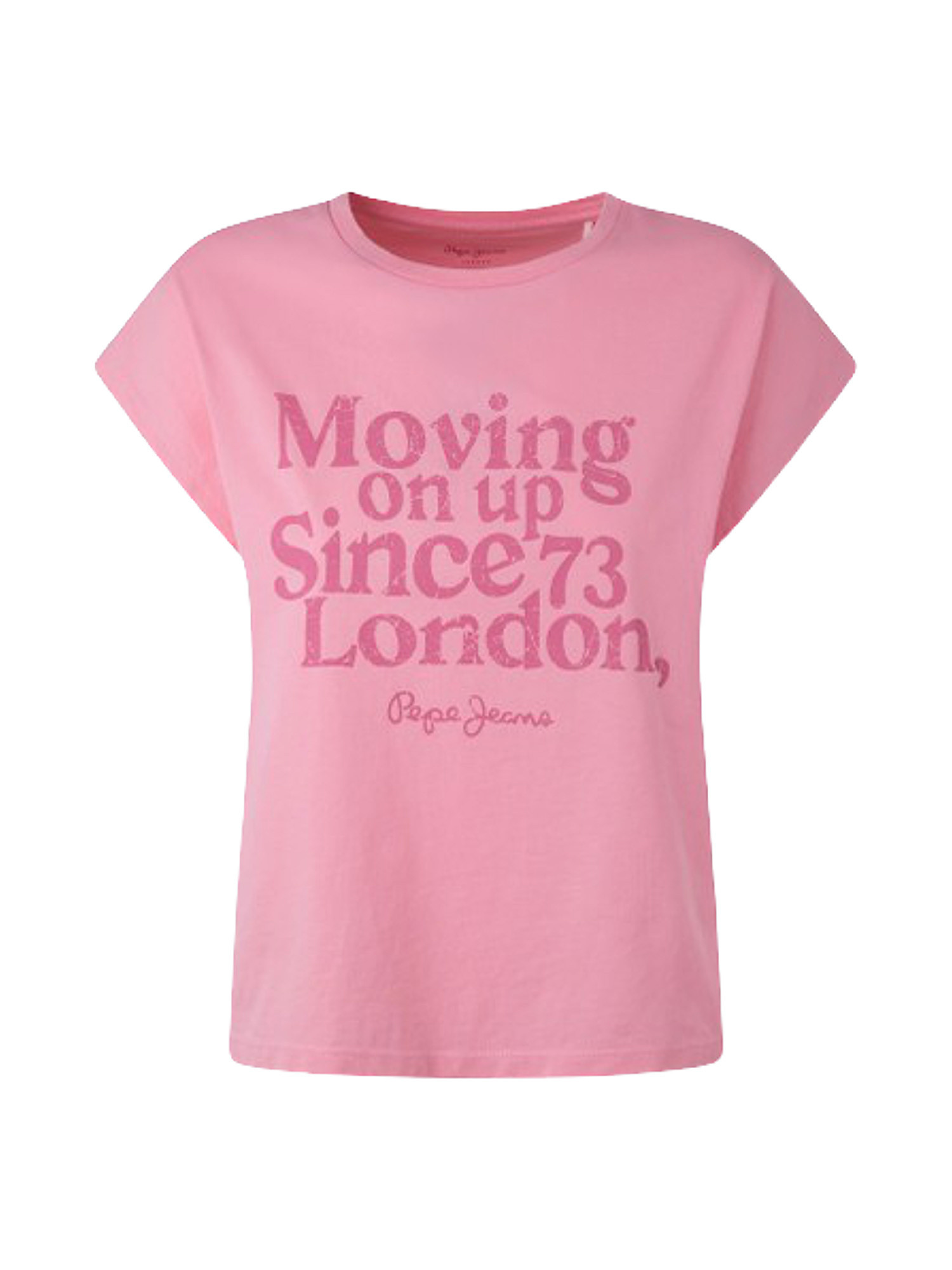 T-shirt con stampa testo effetto consumato rosie, Rosa, large image number 0