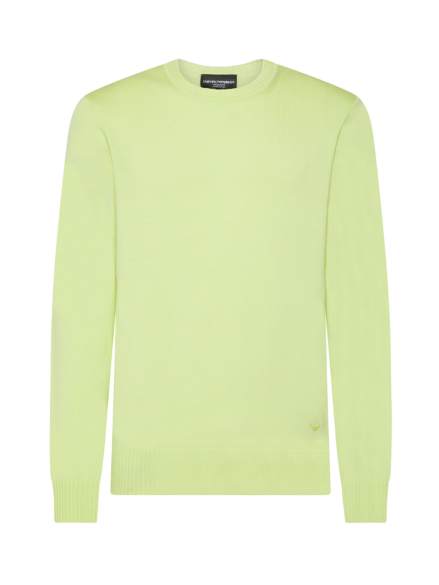 Emporio Armani - Regular fit sweater in virgin wool, Yellow, large image number 0