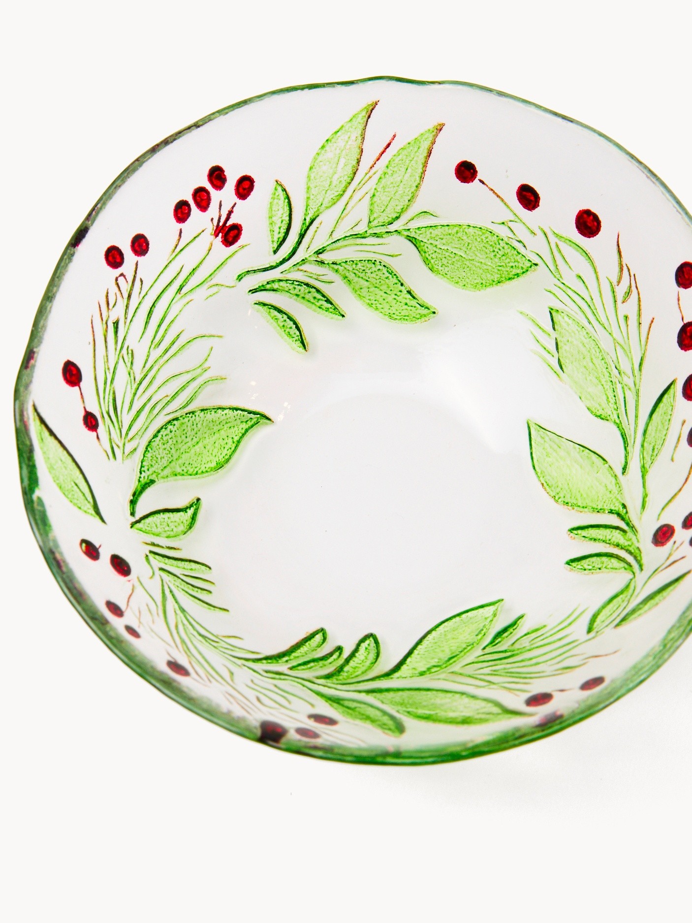 Small glass bowl with a garland motif, Transparent, large image number 1