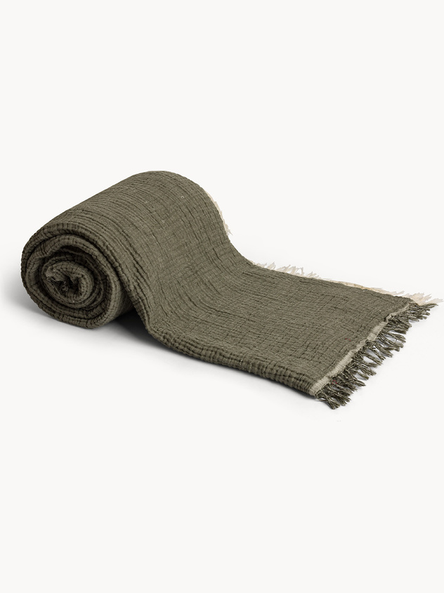 Pure cotton throw with fringes