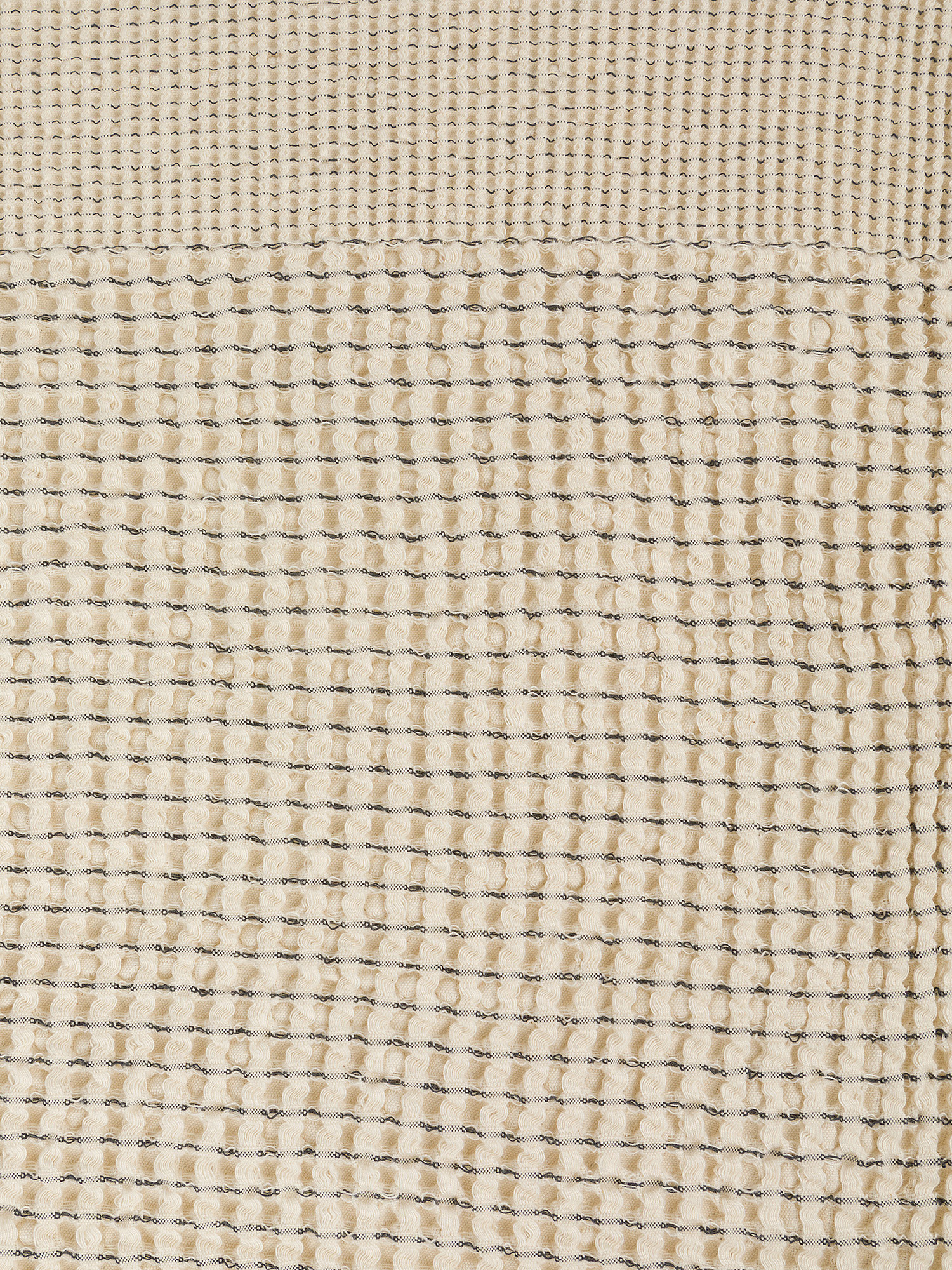 100% cotton waffle effect bedspread, Beige, large image number 1