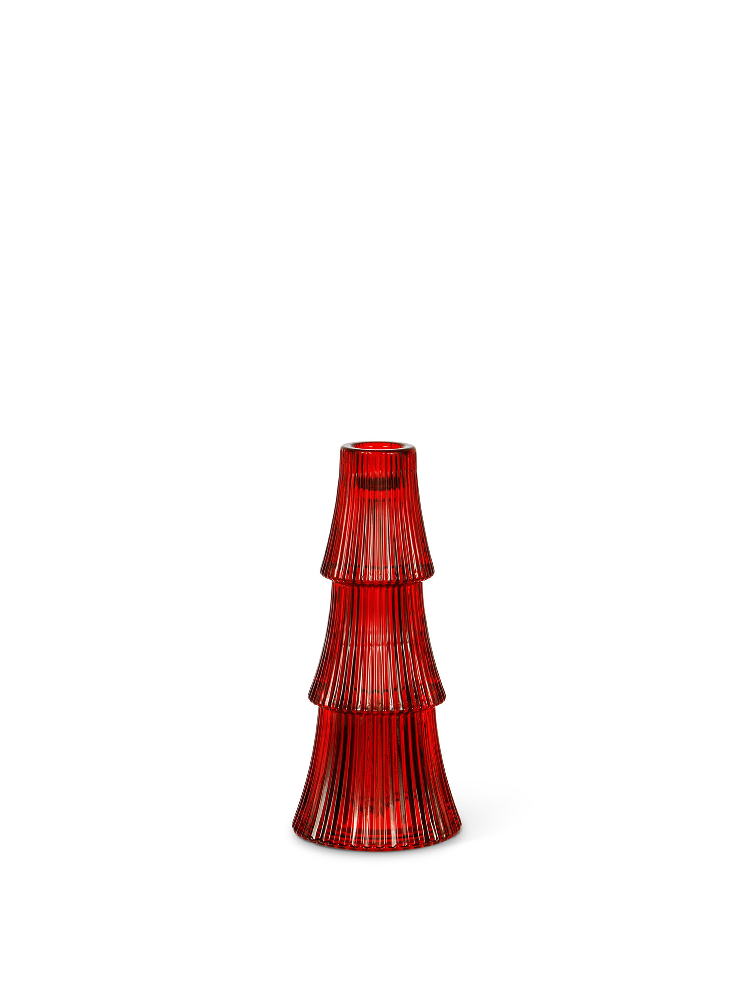 Glass candle holder, Dark Red, large image number 0