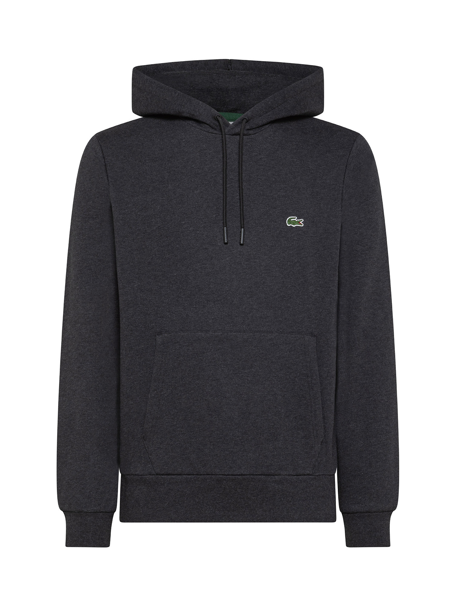 Lacoste - Organic cotton hoodie, Dark Grey, large image number 0