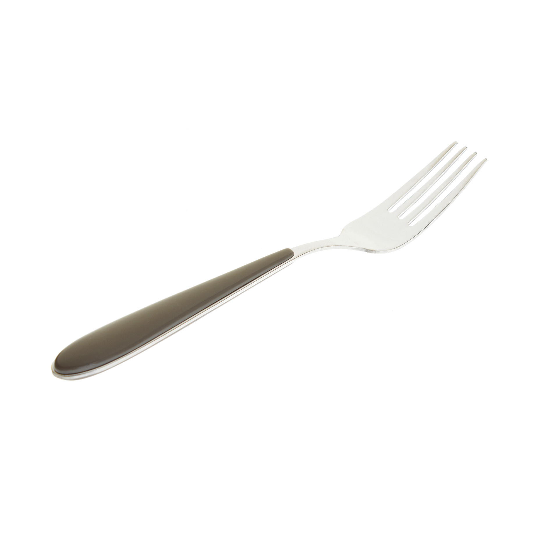 Stainless steel and plastic fork, Dark Grey, large image number 0