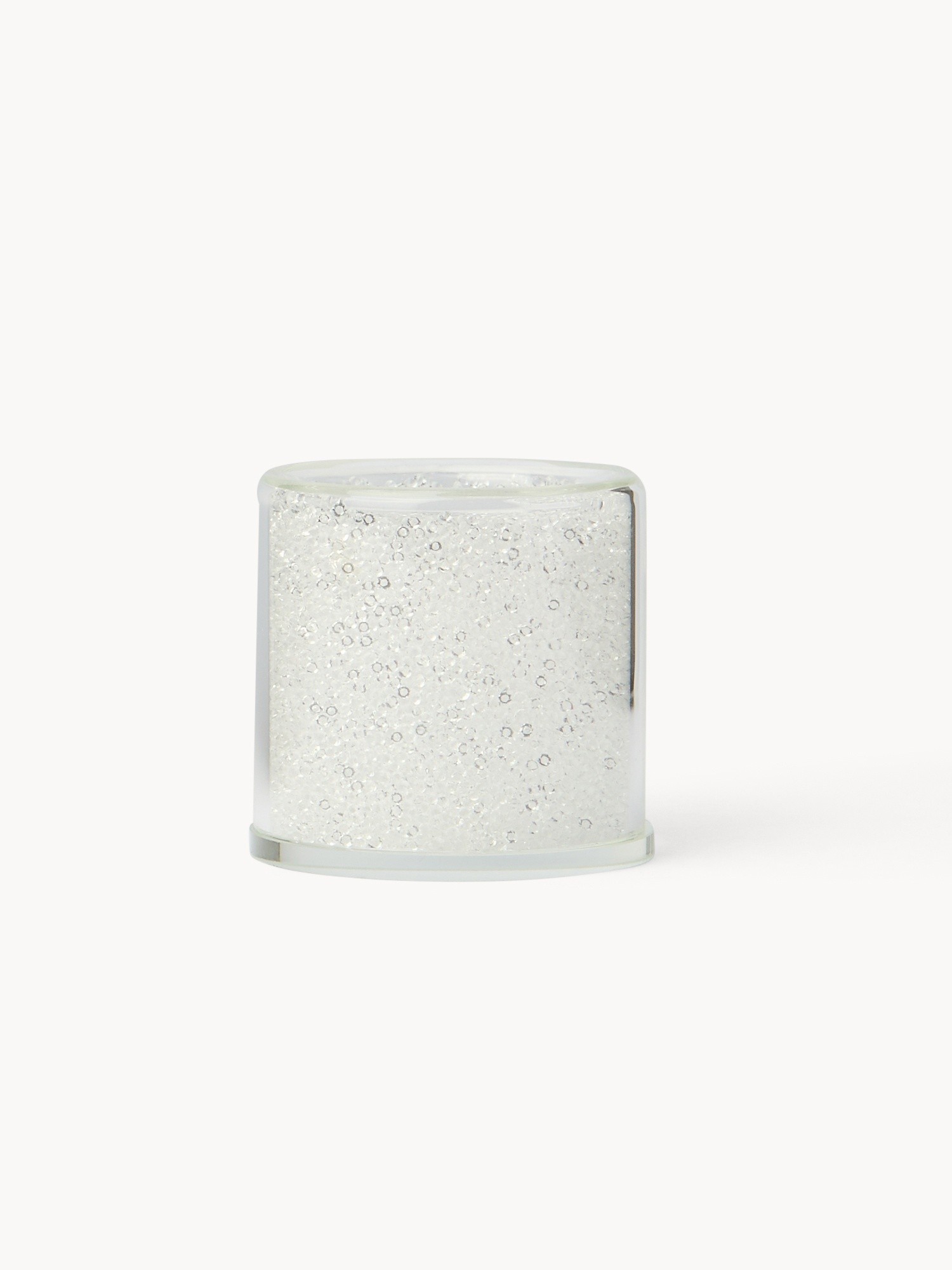 Portacandela in vetro con pailletes, Trasparente, large image number 0