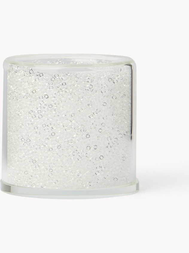 Portacandela in vetro con pailletes