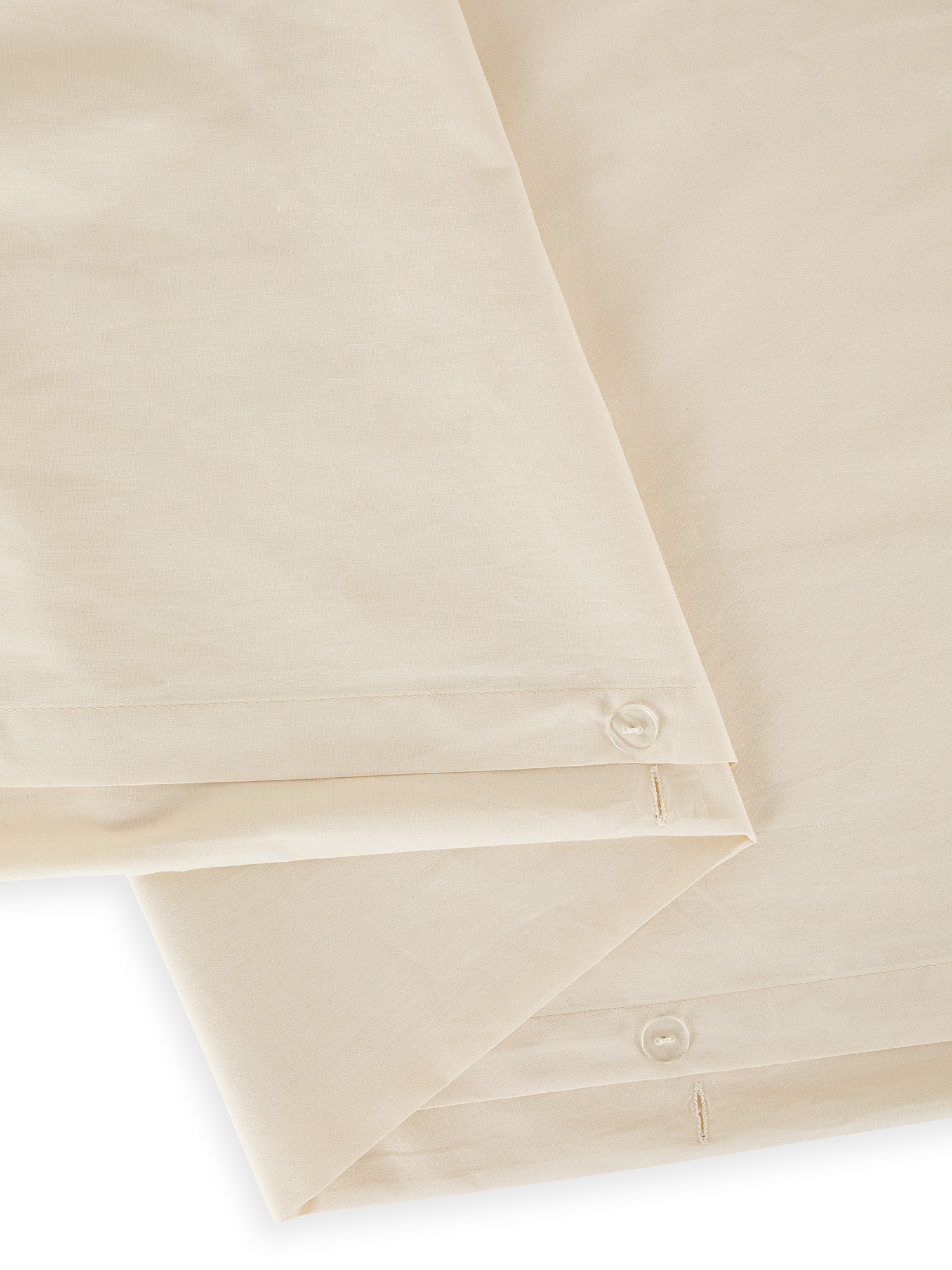 Solid color percale cotton duvet cover set, Beige, large image number 1