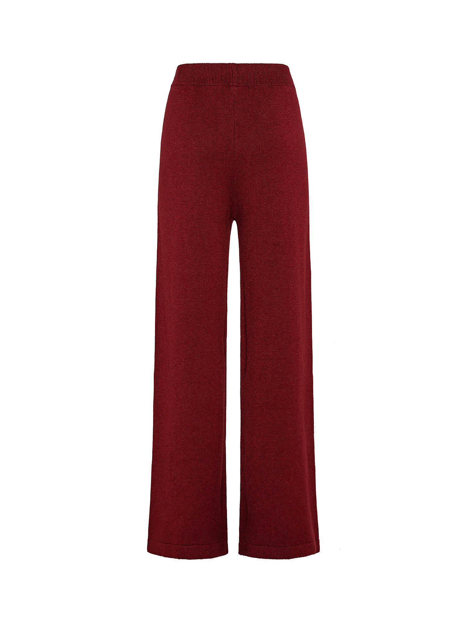 Wide leg knitted trousers, Dark Red, large image number 1