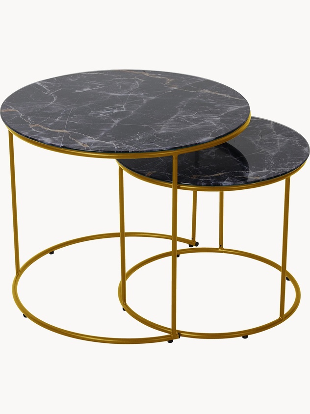Glaze coffee table set of two