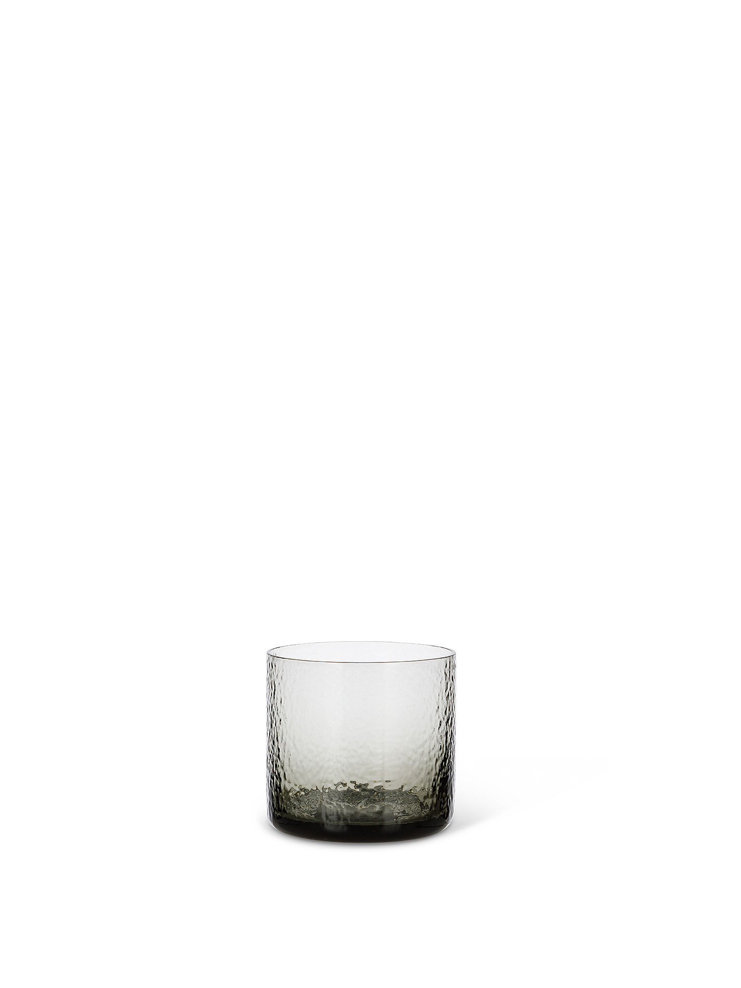 Bicchiere acqua vetro effetto martellato, Grigio, large image number 0