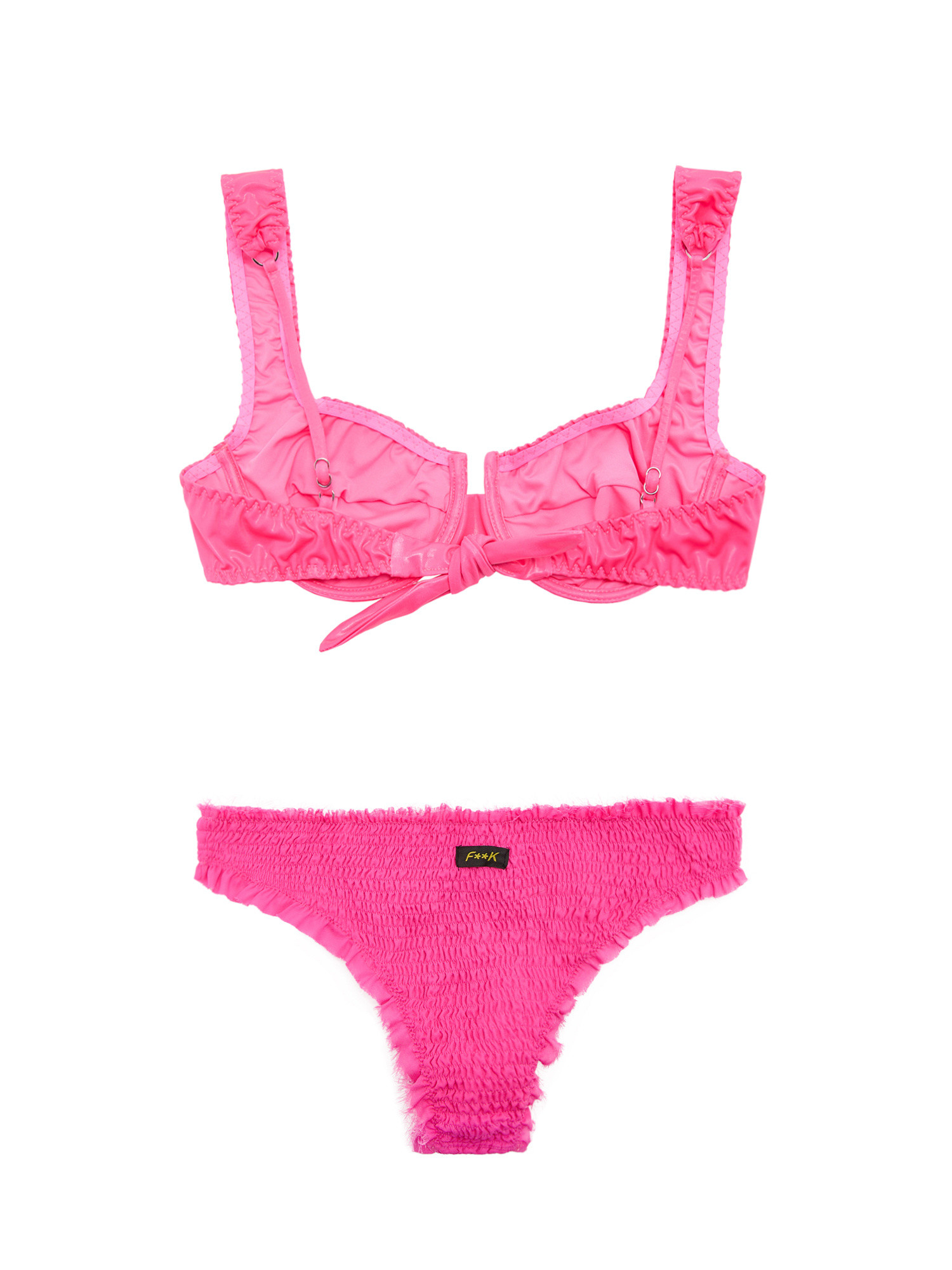 F**K - Bikini with underwire and Brazilian bottom, Pink Fuchsia, large image number 1