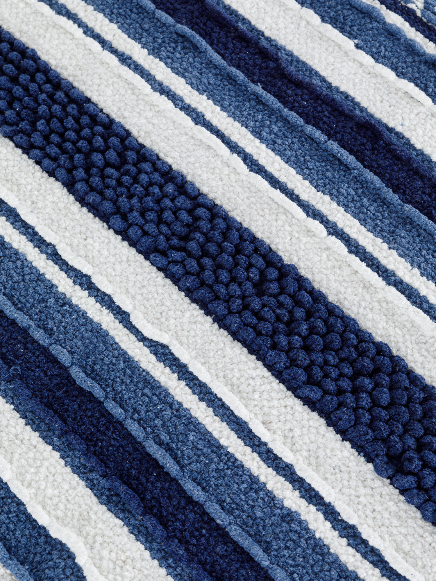 Tappeto bagno puro cotone effetto patchwork, Blu, large