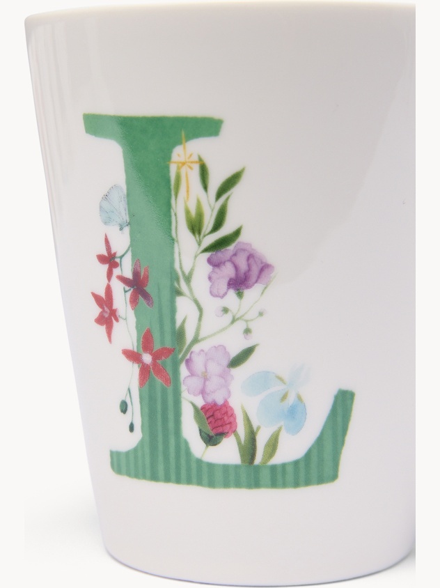 Mug in new bone china lettera L