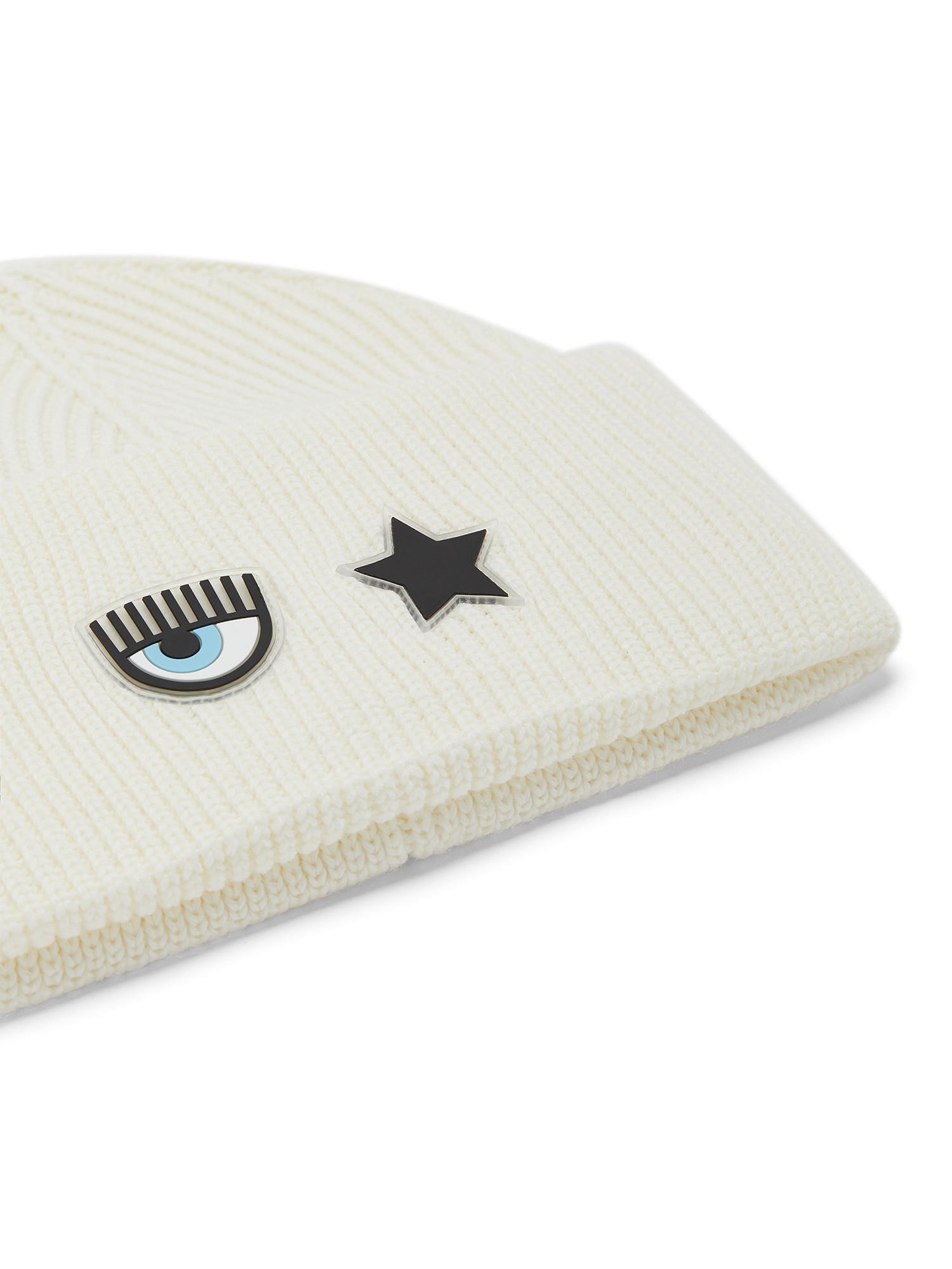 Chiara Ferragni - Beanie hat with Eye Star logo, White, large image number 1