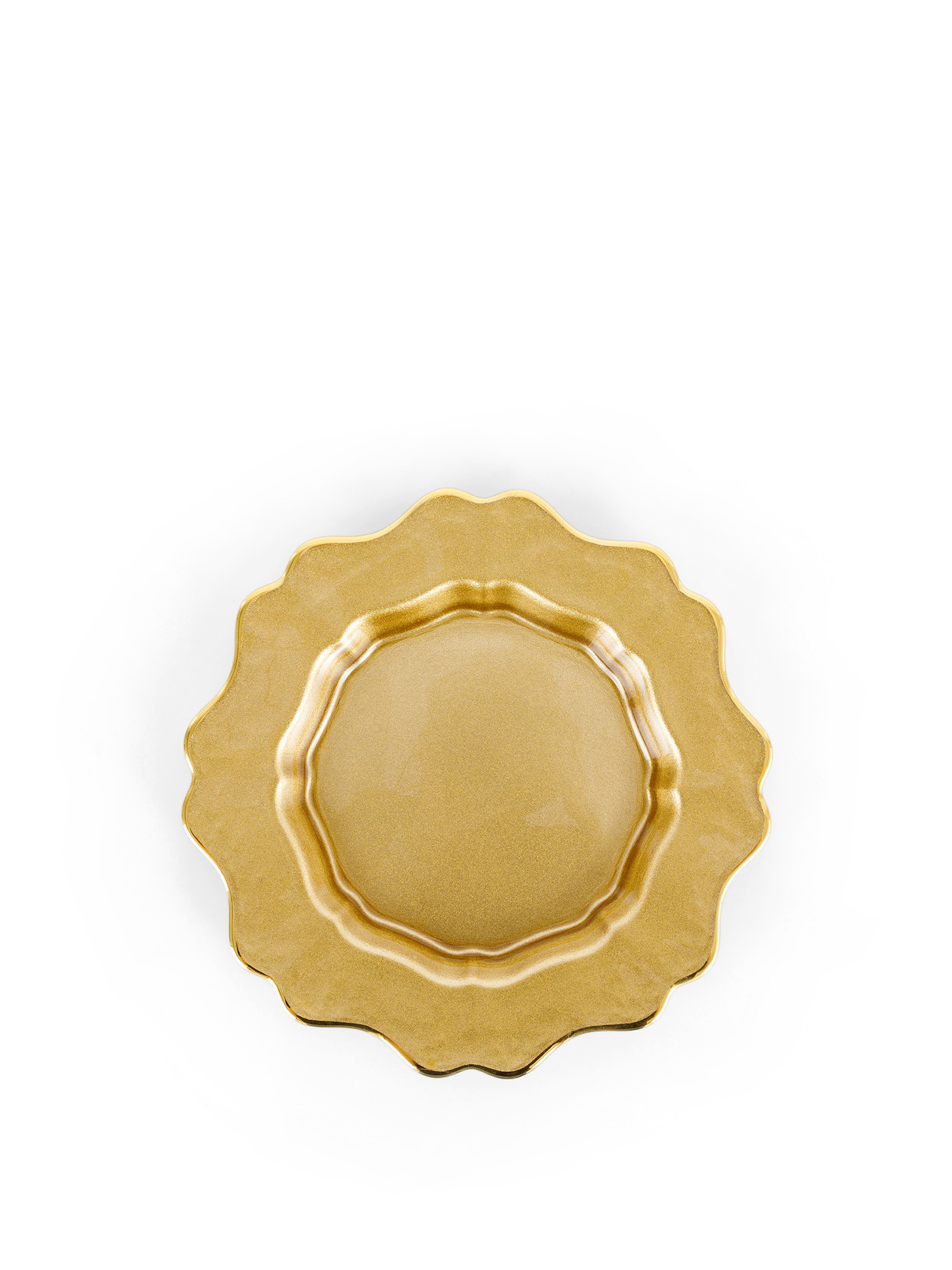 Piatto frutta vetro oro, Oro, large image number 0