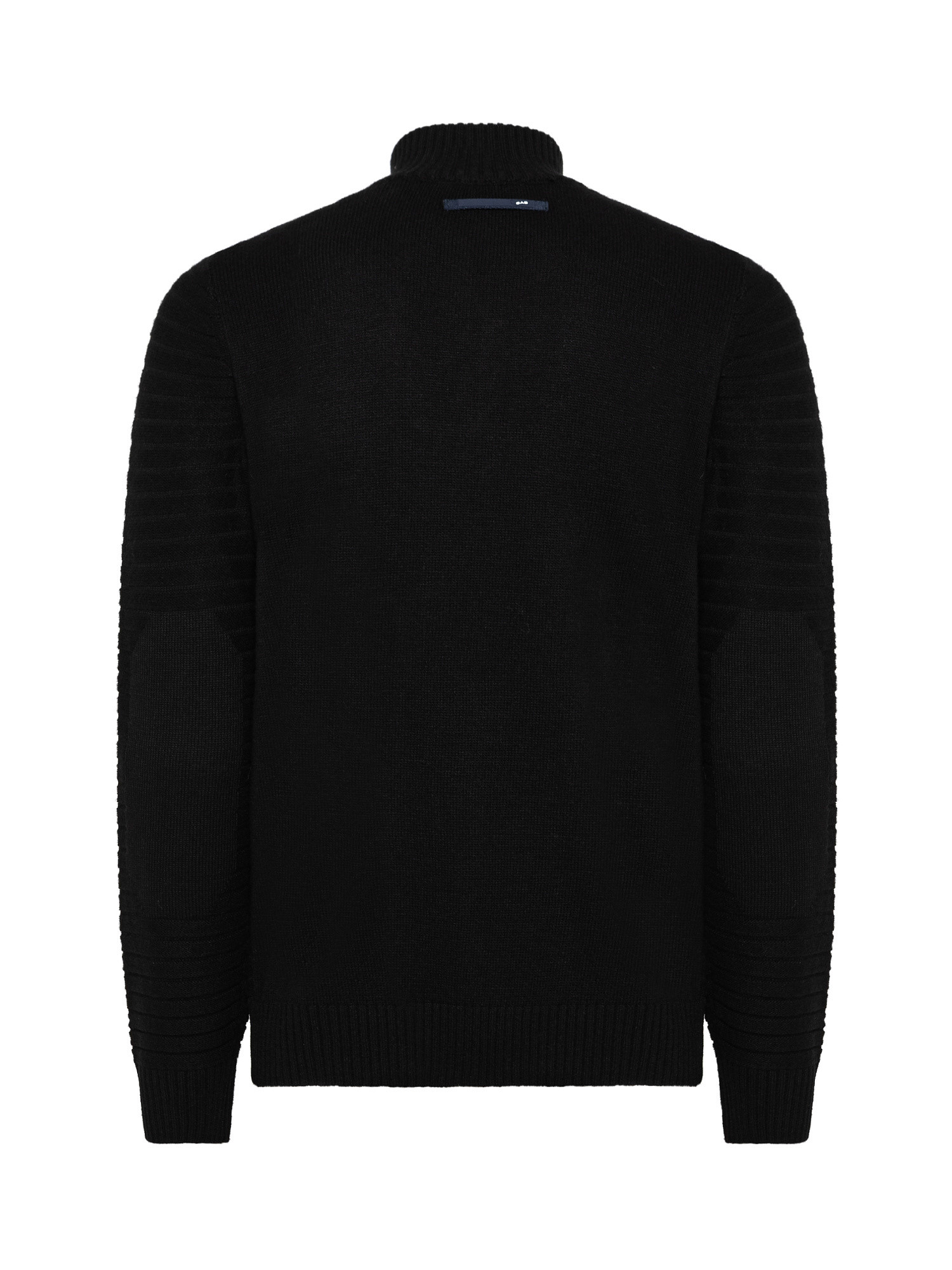 Turtleneck sweater with patches, Black, large image number 1