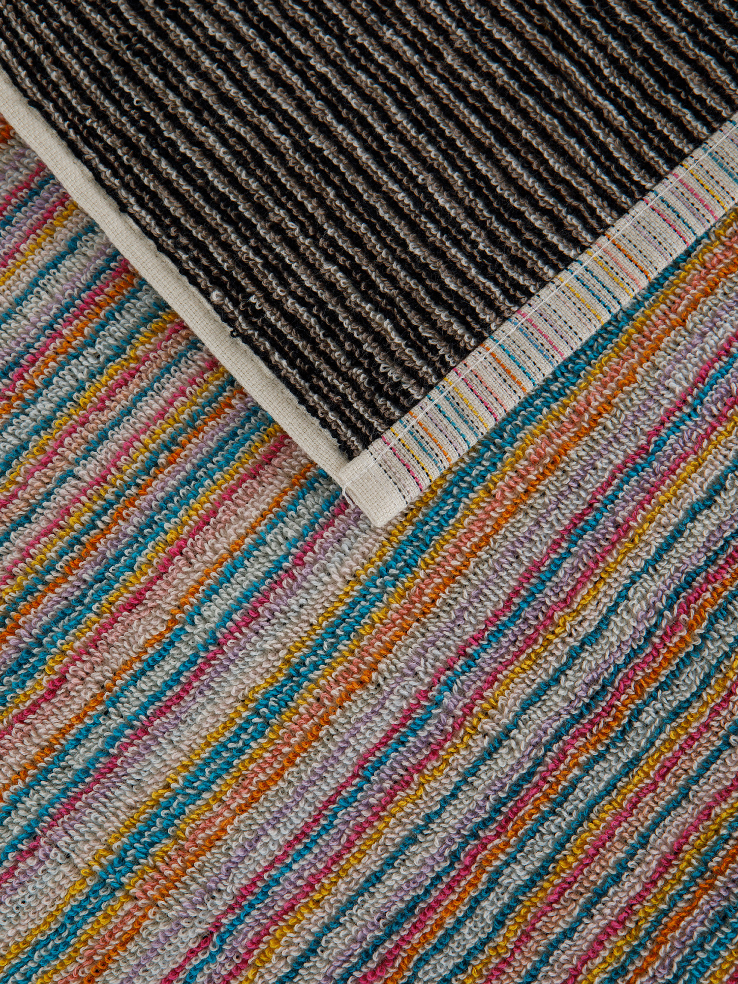 Asciugamano cotone jacquard a righe, Multicolor, large image number 2