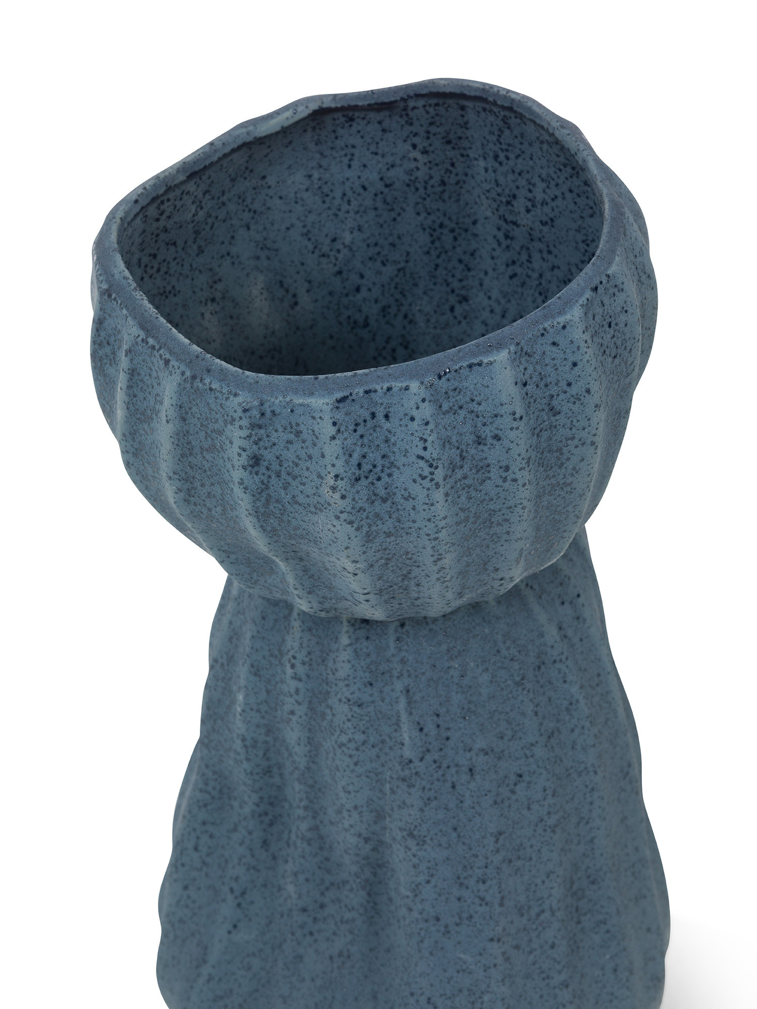 Handcrafted Portuguese ceramic vase, Blue, large image number 1