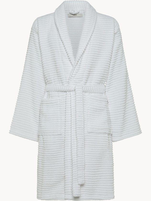 Accappatoio in soffice spugna zero twist di puro cotone a righe - Prezzo di lancio