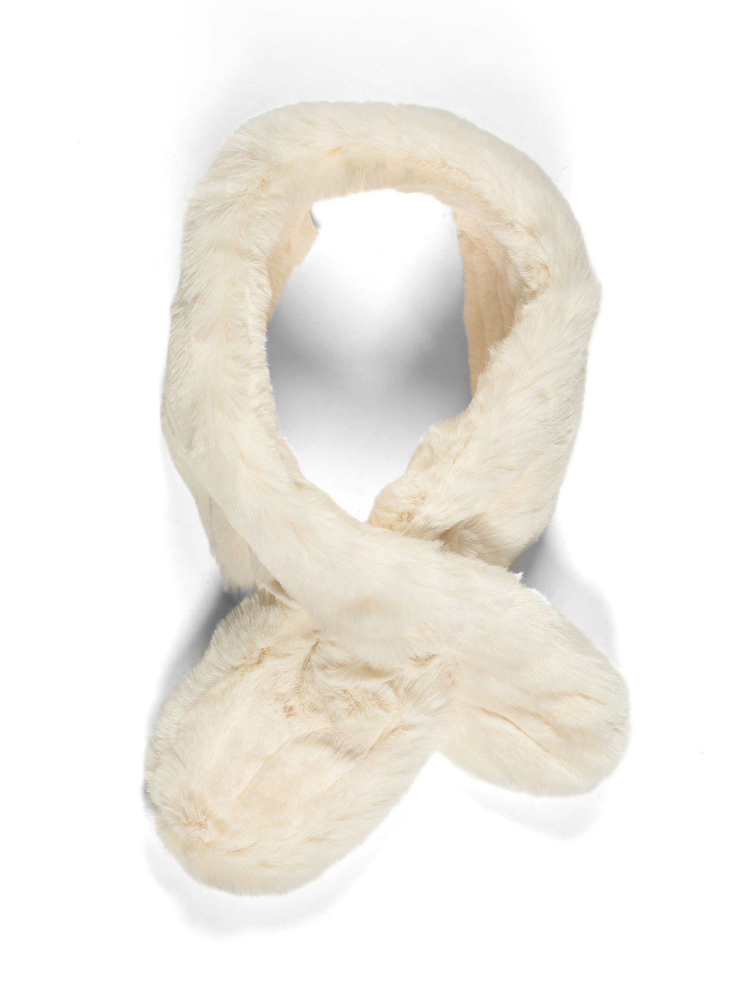Faux fur neck warmer, White, large image number 0
