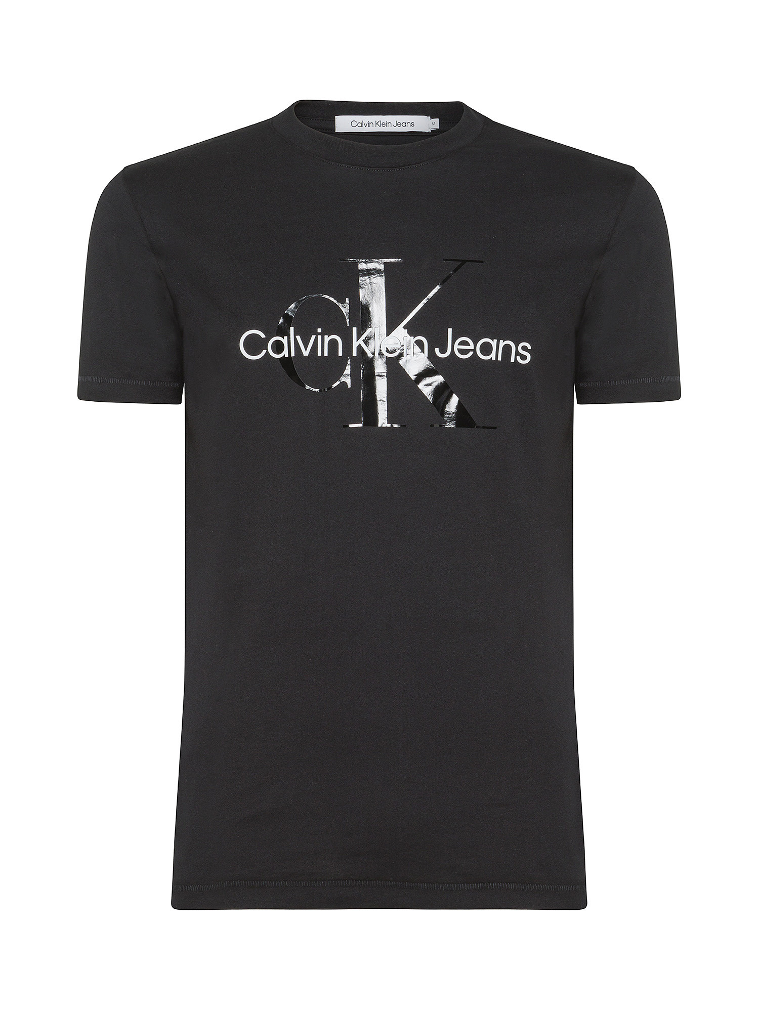 Calvin Klein Jeans -  T-shirt in cotone con logo, Nero, large image number 0