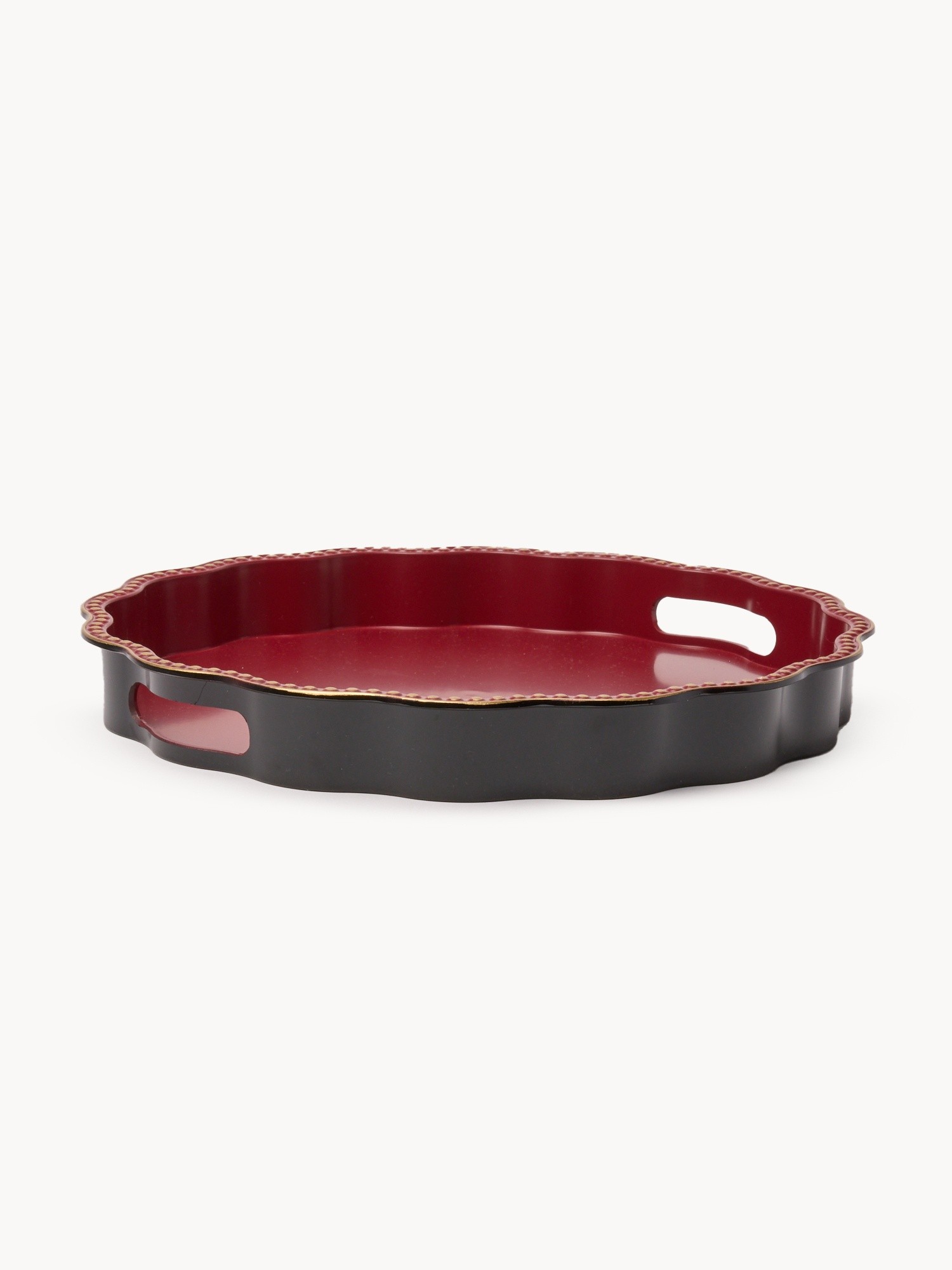 Red and Black Round Tray, Red, large image number 0